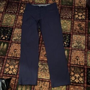 Orvis Tech Pants Mens 36x30  Navy Blue Nylon Stretch Zip Cargo Pocket Hiking